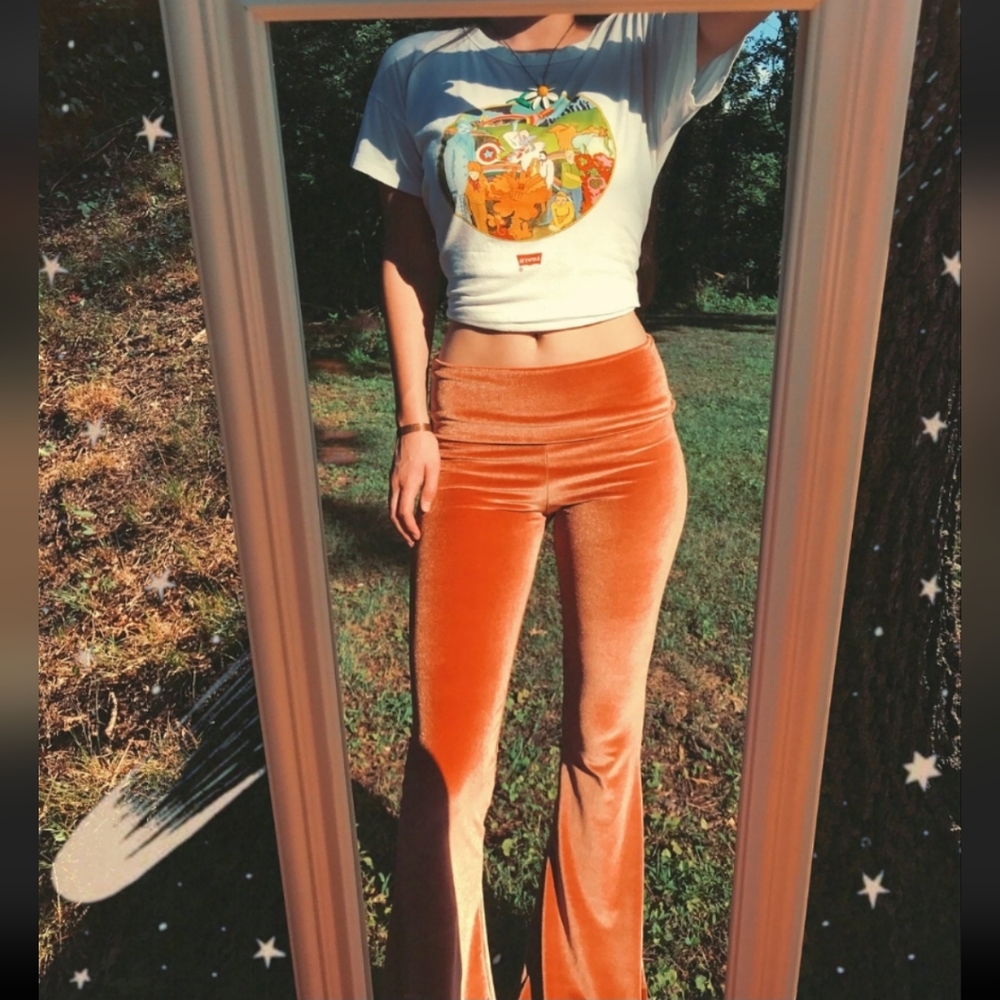 Home Cooked Karma Orange Velvet Bell Bottoms - Picture 2 of 13